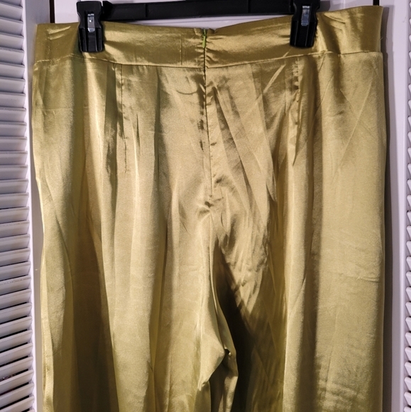 ADELE B GREEN WIDE LEG PANTS SZL - Picture 5 of 11